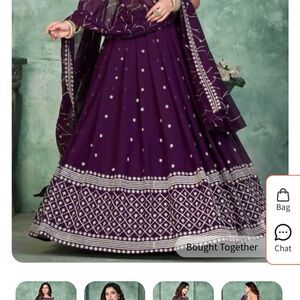 Elegant Purple Lehenga with Silver Accents